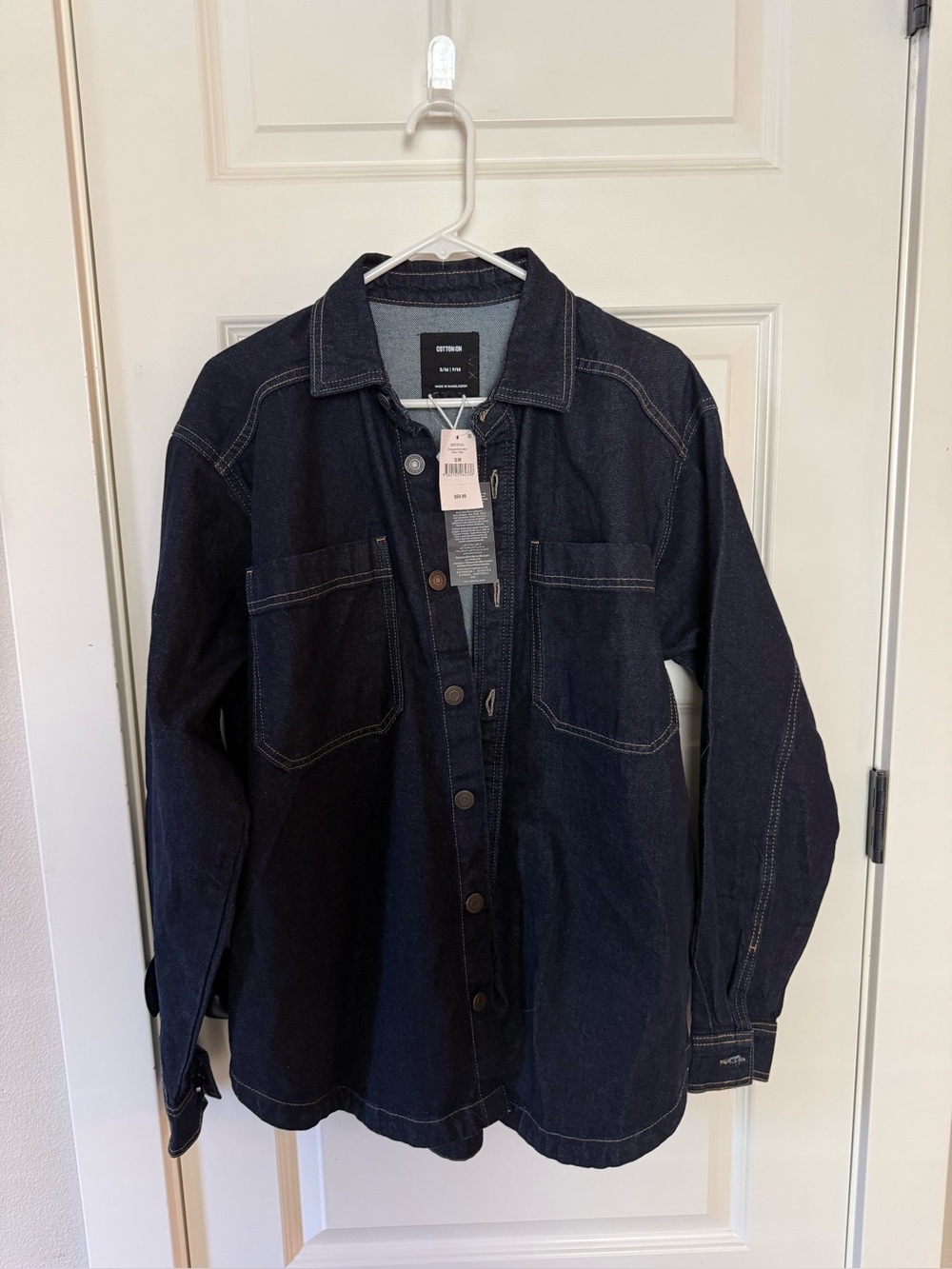 Cotton On Dark Indigo Denim Oversized Shirt Jacket